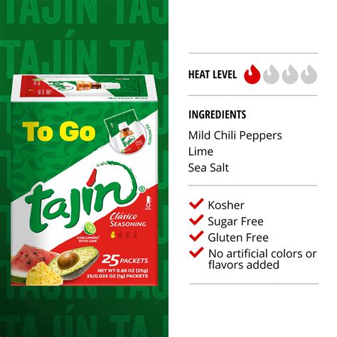 25 Pack Tajín® Clásico Seasoning Mexican Chili Lime Seasoning To Go