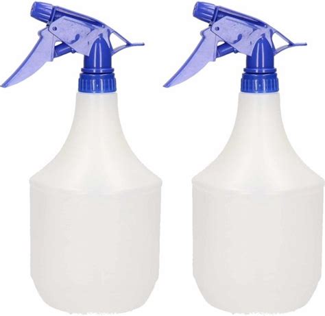 2x Waterverstuivers Spuitflessen Wit 1 Liter 25 Cm Plantenspuiten