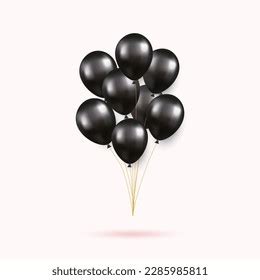 3d Realistic Black Happy Birthday Balloons Stock Vector (Royalty Free ...