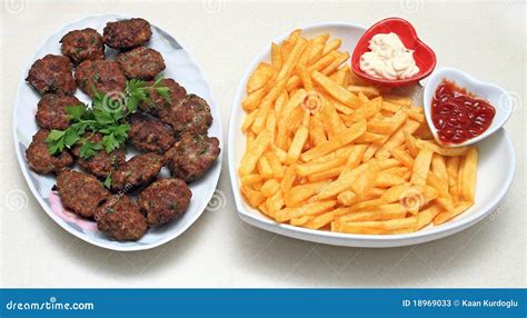 Meatballs And Fries Stock Image Image Of Ball French 18969033