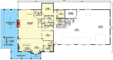 Plan Gra Bed Barndominium Style House Plan With Car Garage