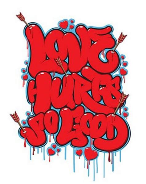 Graffiti Mural2012: Graffiti Bubble Letters "Love Hurt so Good"