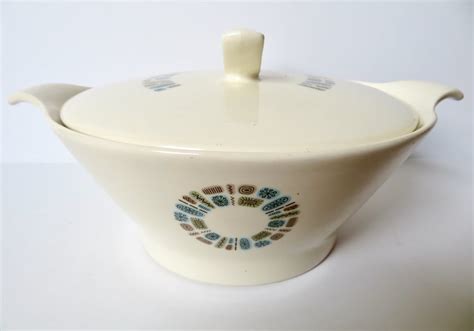 Vintage S S Mcm Mid Century Canonsburg Pottery Temporama Covered