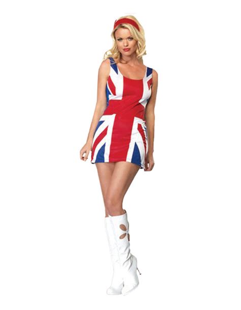 Adult British Flag Union Jack Dress Spice Costume Ginger Girls Fancy