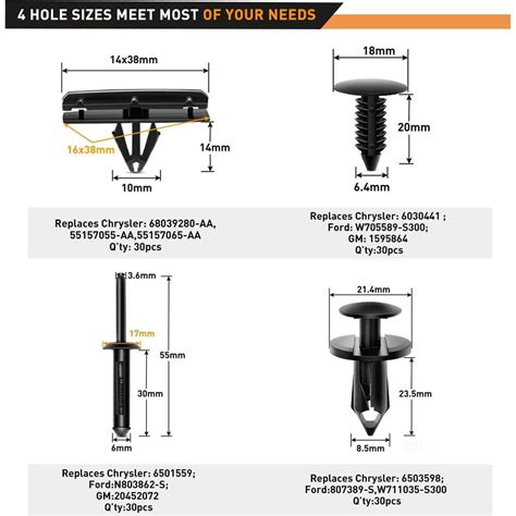 Nilight Pcs Hole Mm Mm Mm Mm Fender Flare Rocker Moulding