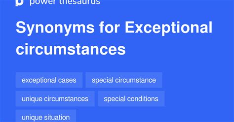 Exceptional Circumstances Synonyms 486 Words And Phrases For