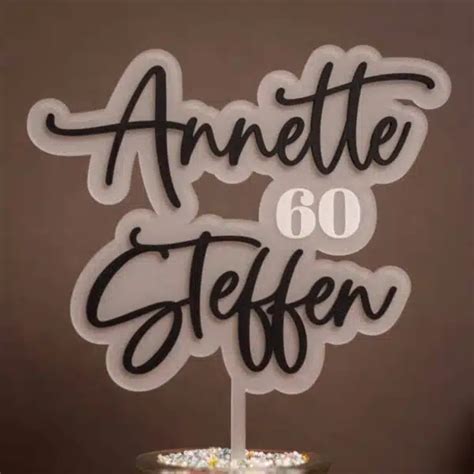 Cake Topper Personalisiert Zweilagig Mit Namen Komplett