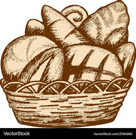 Bread basket Royalty Free Vector Image - VectorStock