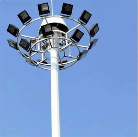 Mild Steel Dual Arm High Mast Lighting Pole For Highway M At