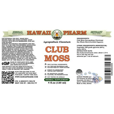 Club Moss Alcohol Free Liquid Extract Club Moss Lycopodium Clavatum