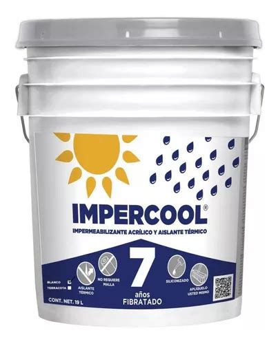 Impermeabilizante Acrílico Impercool Fibratado 7 Años Rojo Envío gratis