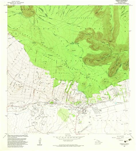 Classic USGS Kamuela Hawaii 7.5'x7.5' Topo Map – MyTopo Map Store