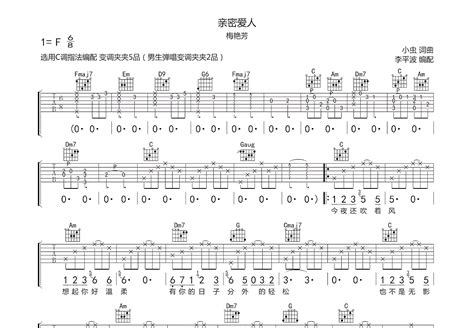 亲密爱人吉他谱梅艳芳c调弹唱97专辑版 吉他世界