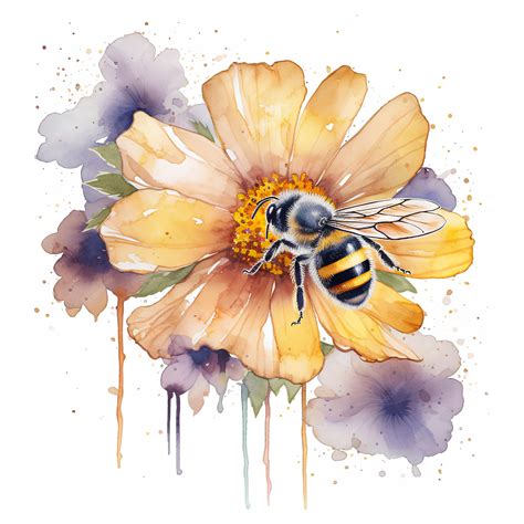 Premium AI Image | Watercolor honey bee Watercolor honey background