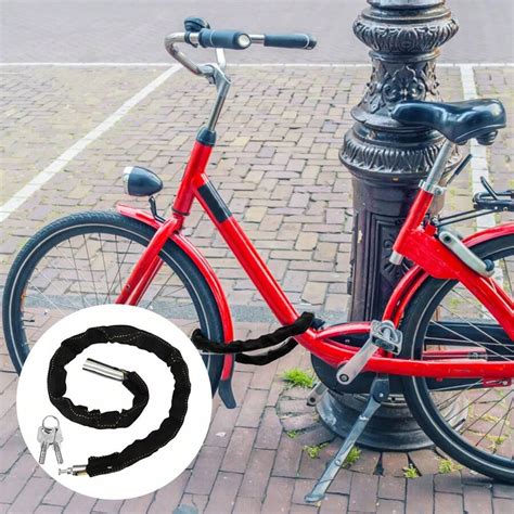 Fahrrad Anti Diebstahl Kette Riegel 1 05m Länge 1 Riegel 2 Schlüssel