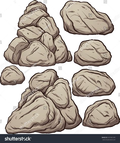 Cartoon Boulders Vector Clip Art Illustration Stock Vector 367491245 ...