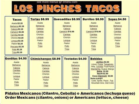 Online Menu of Los Pinches Tacos Restaurant, Green Bay, Wisconsin ...