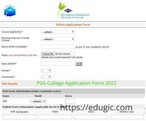 PSG College Application Form 2022 @www.psgcas.ac.in Arts and Science ...