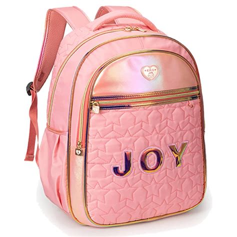 Mochila Feminina Kika Joy Azul Claro Rosa Claro Rosa Escuro Rosa