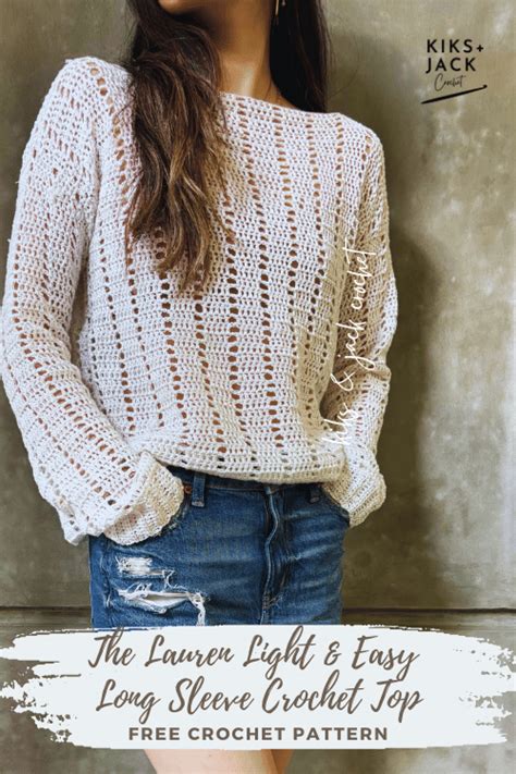 Light Easy Long Sleeve Crochet Top Kiks And Jack Crochet