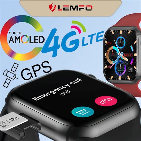 Lemfo Dm Inch Amoled Lte G Gps Smart Watch For Men Women Sim