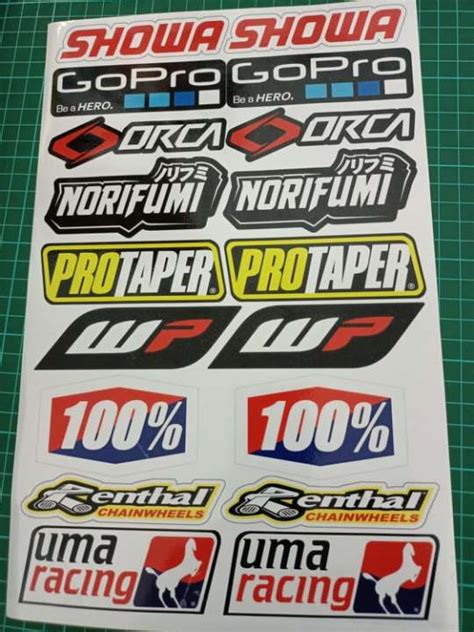 STIKER STICKER RACE PACK RACING GOPRO SHOWA PROTAPER VIRAL KEREN MURAH