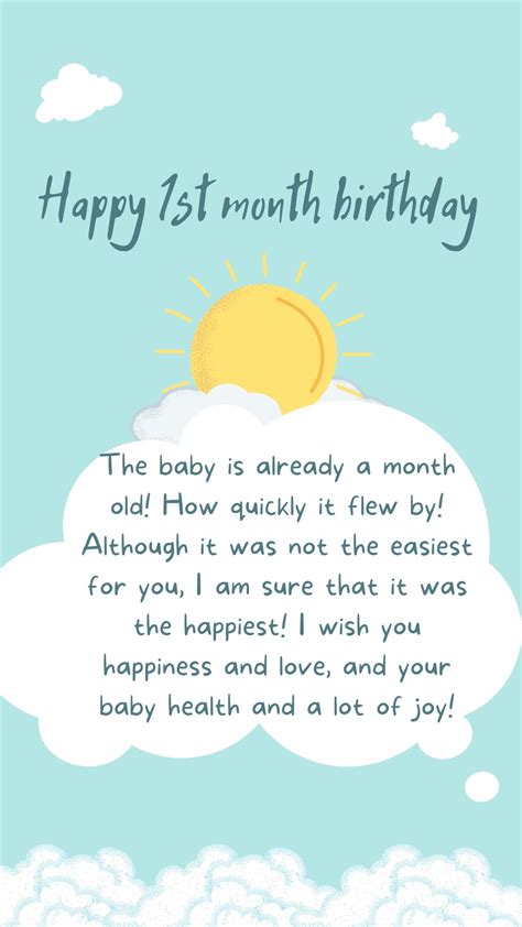 Happy 1st Month Birthday Cards With Wishes For Parents