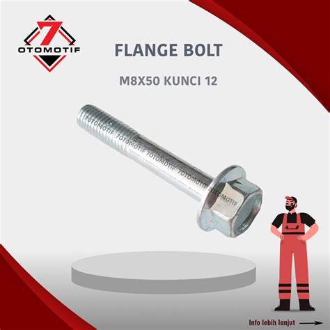 Jual Baut Topi Flange Bolt M X Kunci Shopee Indonesia