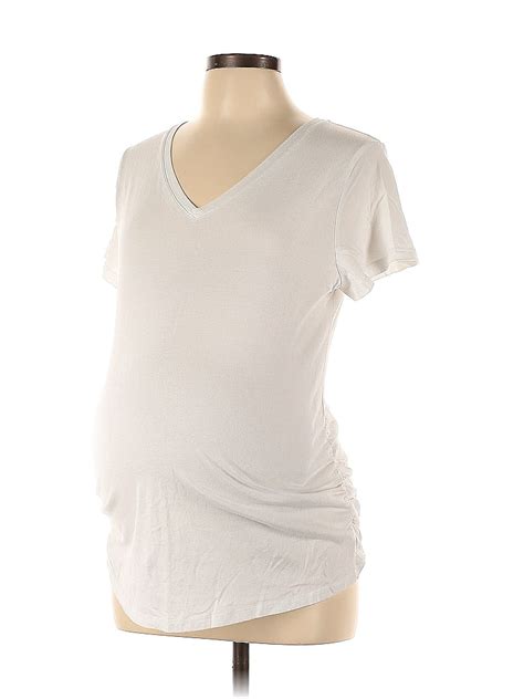 Isabel Maternity White Ivory Short Sleeve T Shirt Size L Maternity