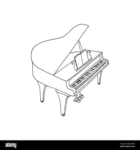 Dibujo De Piano En Blanco Y Negro