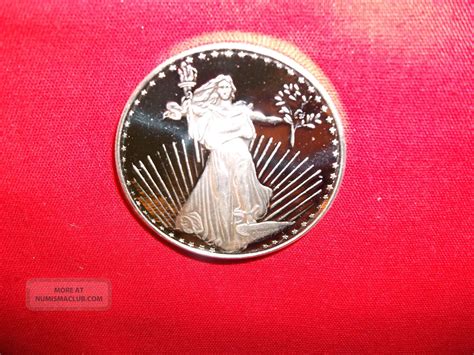 1 Troy Oz 999 Fine Silver Round St Gaudens Design Silvertowne