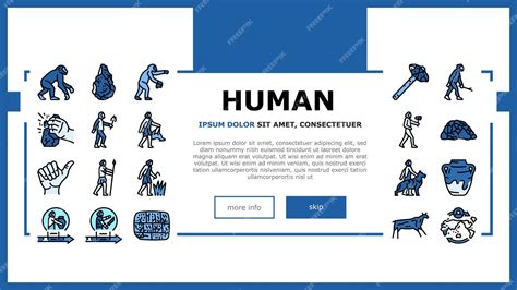 Premium Vector Human Evolution Man Caveman Landing Web Page Vector