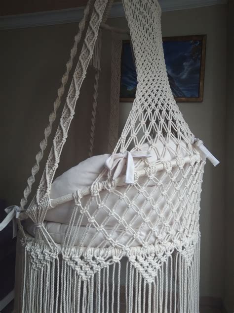 Macrame Hammock Chair, Macrame Round Swing, Hanging Cotton Macrame ...