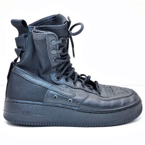 Buy the Nike Men's Air Force One Boots SF AF 1 High Sneakers Black Shoe ...