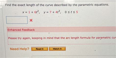 Solved Find The Exact Length Of The Curve Described By The Parametric