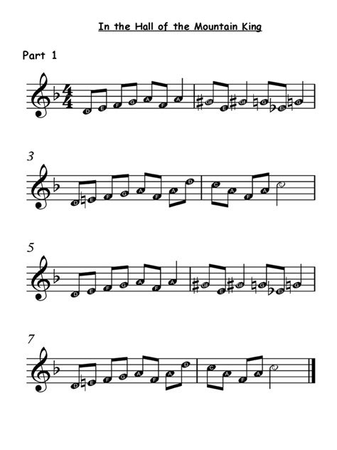 In The Hall Of The Mountain King Sheet Music Pdf