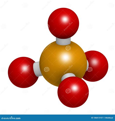 Phosphate Anion Chemical Structure 3d Rendering Stock Illustration