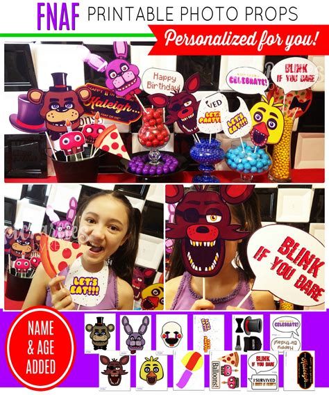 Fnaf Photo Props Fnaf Party Printable Fnaf Birthday Etsy