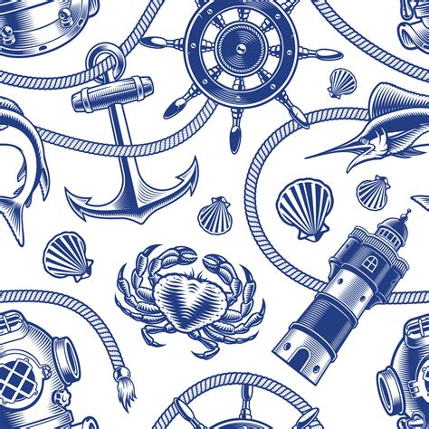 black  white background   marine theme  vector art