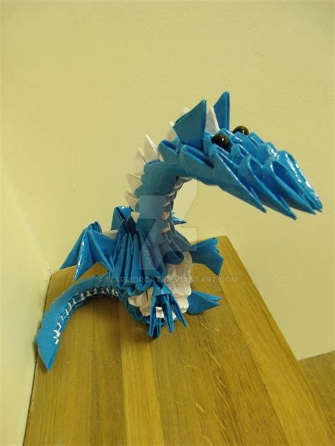 3d Origami Dragon Blue By Warriorcat On Deviantart