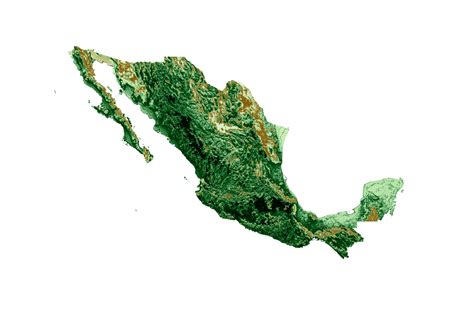 Mexico Topographic Map 3d realistic map Color 3d illustration 37302078 PNG