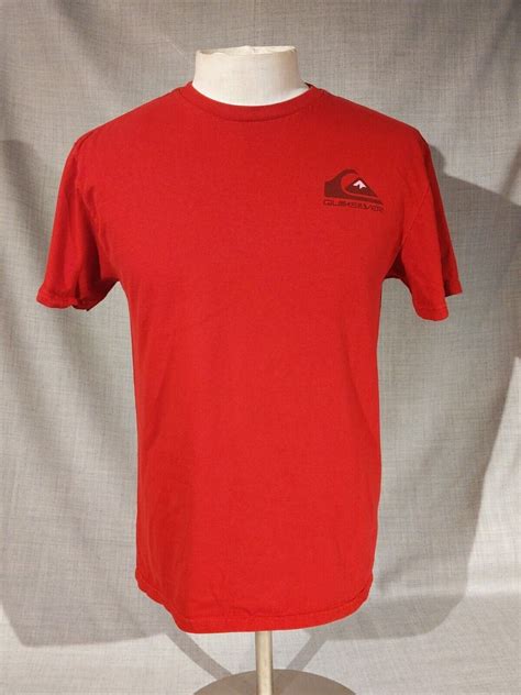 Vintage Quicksilver Logo Red Cotton T Shirt Adult Siz Gem