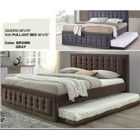 Modern Bed With Pull Out Single Bed Shopee Philippines Atelier Yuwa