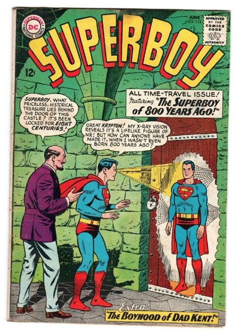 SUPERBOY 113 1964 Dc SILVER AGE COMIC Time Travel Issue Fn Comic