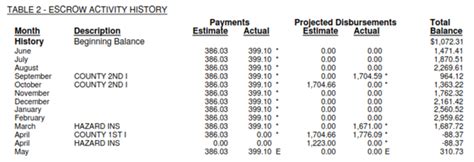 Annual Escrow Analysis Statement | Emily Caryl Ingram
