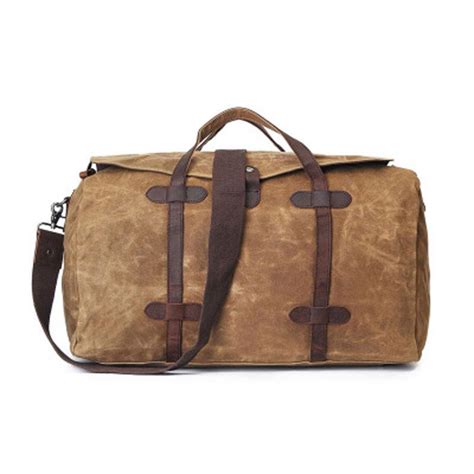 Mens Waxed Canvas Weekender Bags Canvas Travel Bag Canvas Overnight Ba