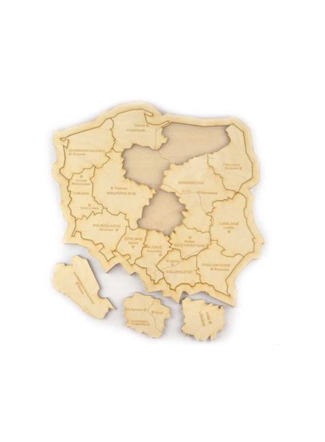 Mapa Polski Puzzle Drewniane