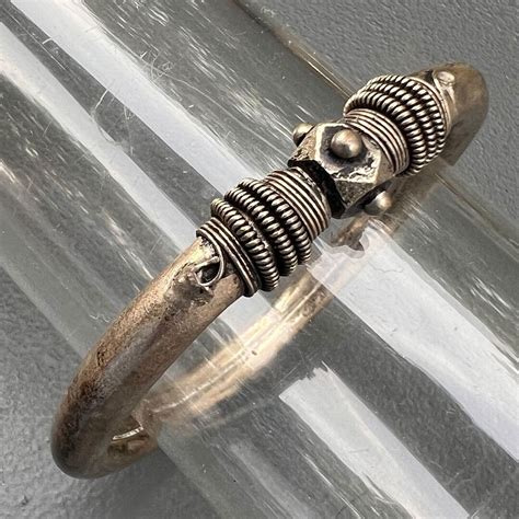 vintage victorian revival bangle ethnic tribal silver jewelry etsy