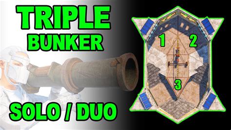 Triple Bunker For Solo Duo Rust Base Design 2023 Youtube