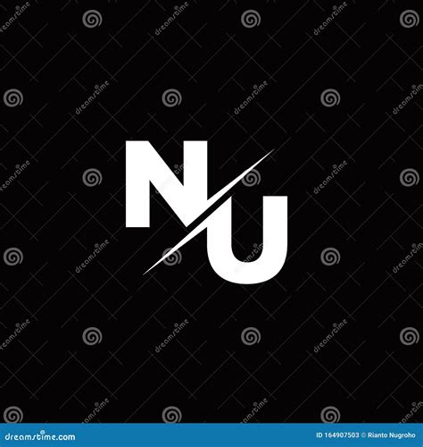 Nu Logo Letter Monogram Slash With Modern Logo Designs Template Stock